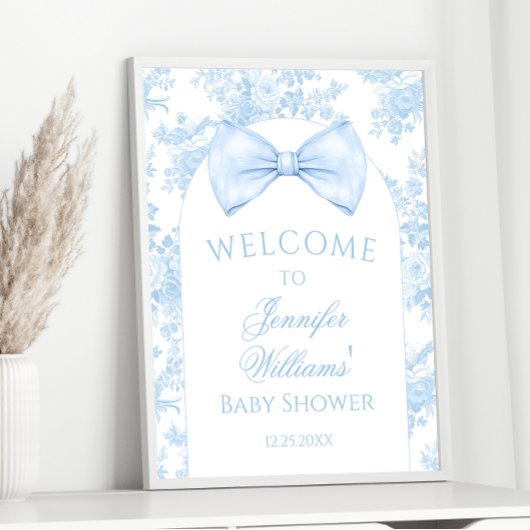 Toile Blue Bow Tye Baby Boy Douche Affiche de bien