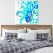 Toile Blue colorful octopus (Insitu(Chambre))