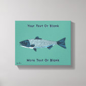 Toile Blue Folk Art Trout/Saumon (Recto)