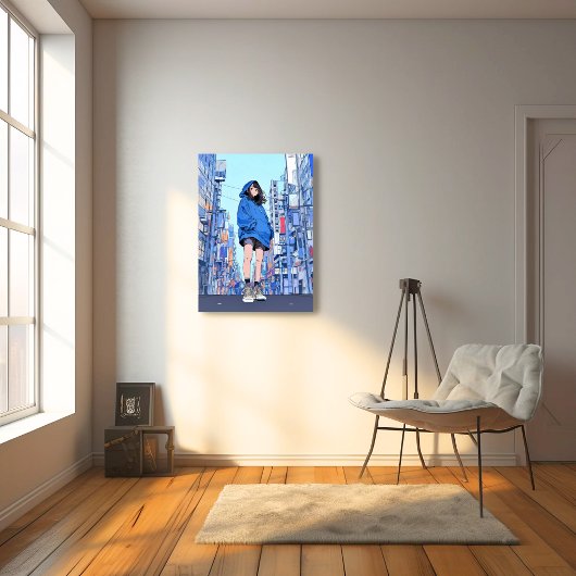 Toile Blue Girl|Sushi JK Generative ai