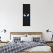 Toile Blue Glowing Angel Wings on black background (Insitu(Chambre))