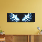 Toile Blue Glowing Angel Wings on black background (Insitu(Salon))
