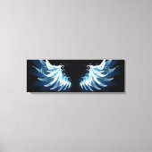 Toile Blue Glowing Angel Wings on black background (Recto)