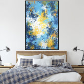 Toile Blue & Gold Expressive Splash Abstrait (Insitu(Chambre))