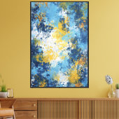 Toile Blue & Gold Expressive Splash Abstrait (Insitu(Salon))