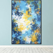 Toile Blue & Gold Expressive Splash Abstrait (Insitu (Plancher de Bois))