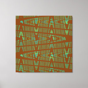 Toile Blue Green Chestnut Brown Moderne Abstraite vague