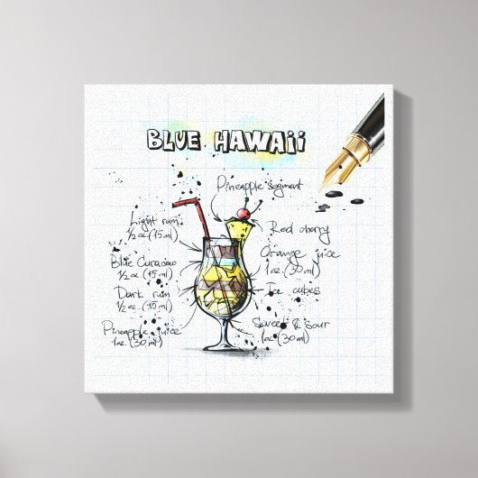 Toile Blue Hawaii (Recto)