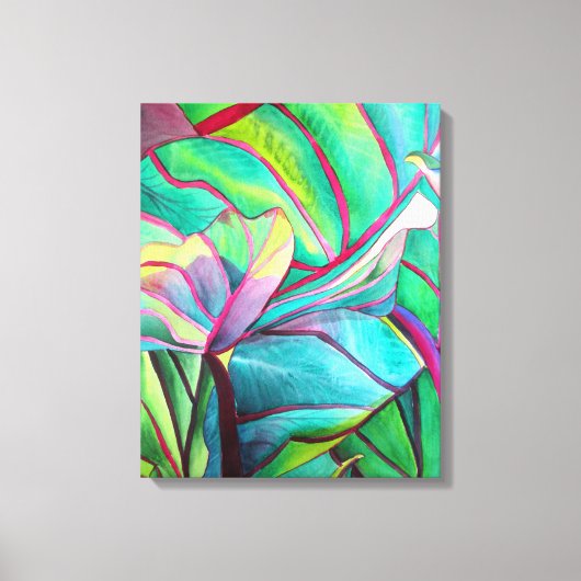 Toile Blue Hawaii Tropical leaf folios art (Recto)