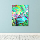 Toile Blue Hawaii Tropical leaf folios art (Insitu (Plancher de Bois))