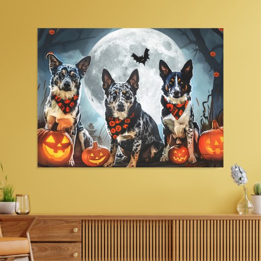 Toile Blue Heeler Halloween Épouvantable (Insitu(Salon))