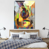 Toile Blue Hope Geometry Industrial Grunge Art 7 (Insitu(Chambre))