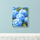 Toile Blue Hydrangea Flowers Watercolor Floral (Insitu (Plancher de Bois))