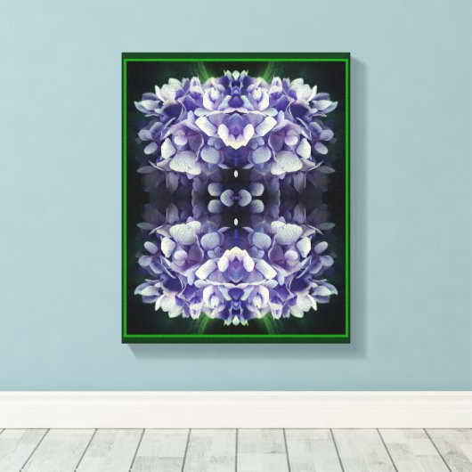 Toile Blue Hydrangea Petals Gros plan Abstrait (Insitu (Plancher de Bois))