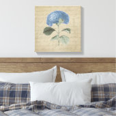 Toile Blue Hydrangea sur la calligraphie Vintage (Insitu(Chambre))