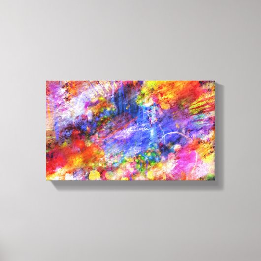 Toile Blue Jaune Rouge Multicolor Design d'art Abstrait (Recto)