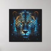 Toile Blue Leopard AI Art (Recto)