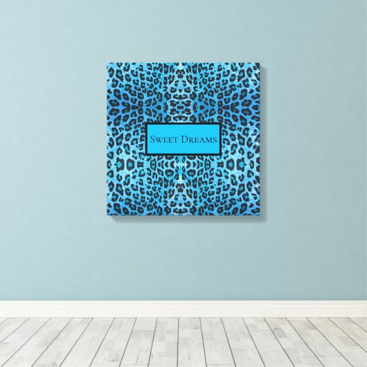 Toile Blue Leopard Faux Sparkle Sweet Dreams Modern Chic (Insitu (Plancher de Bois))