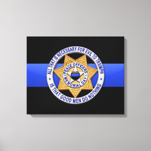 Toile Blue Line et insigne minces