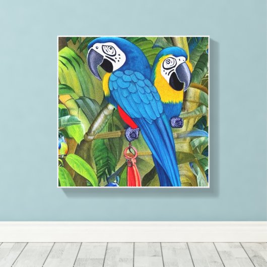 Toile Blue macaws (Insitu (Plancher de Bois))