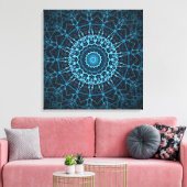 Toile Blue Mandala Net Retro Hippie Trippy Boho Chic (Insitu(Salon))