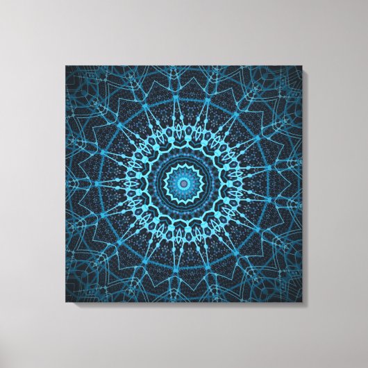 Toile Blue Mandala Net Retro Hippie Trippy Boho Chic (Recto)