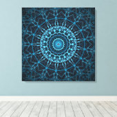 Toile Blue Mandala Net Retro Hippie Trippy Boho Chic (Insitu (Plancher de Bois))