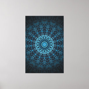 Toile Blue Mandala Net Retro Hippie Trippy Boho Chic