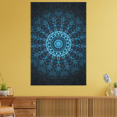 Toile Blue Mandala Net Retro Hippie Trippy Boho Chic (Insitu(Salon))