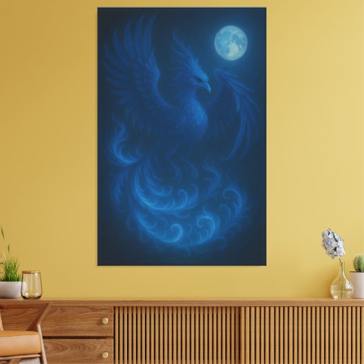 Toile Blue Moon Phoenix · Fine Art Canvas Print (Insitu(Salon))