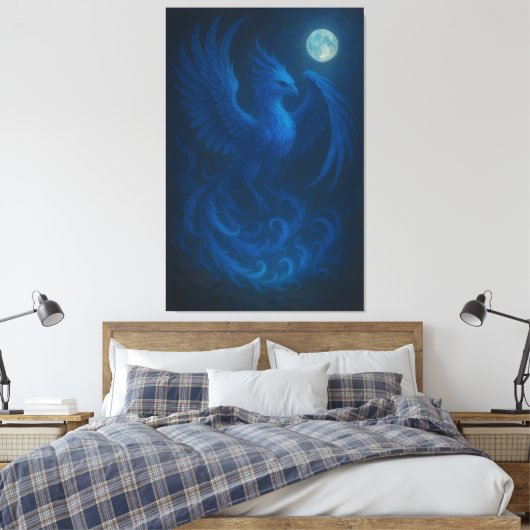 Toile Blue Moon Phoenix · Fine Art Canvas Print (Insitu(Chambre))