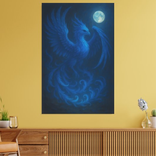 Toile Blue Moon Phoenix · Fine Art Canvas Print (Insitu(Salon))