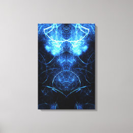 Toile Blue Nebula Energy Fractal Art
