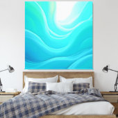 Toile Blue Ocean Serenity Waves Abstrait Design (Insitu(Chambre))