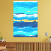 Toile Blue Ocean Waves Contemporain Abstrait Seascape (Insitu(Salon))