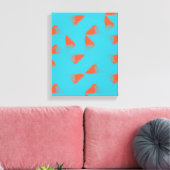 Toile Blue, orange, vibrant, trendy geometric pattern (Insitu(Salon))