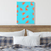 Toile Blue, orange, vibrant, trendy geometric pattern (Insitu(Chambre))