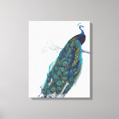 Toile Blue Peacock with beautiful tail feathers (Recto)