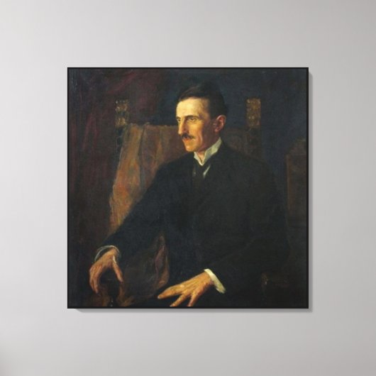 Toile Blue Portrait of Nikola Tesla (Recto)