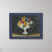 Toile Blue Primitive Folk Art Floral Canvas Art Imprimer (Recto)