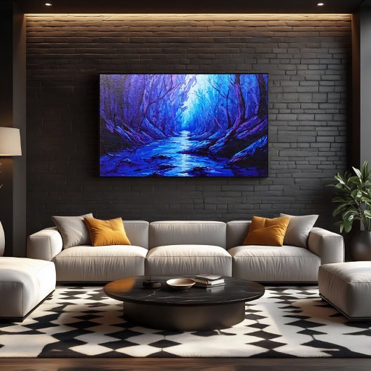 Toile Blue Reflections in the Mystical Forest