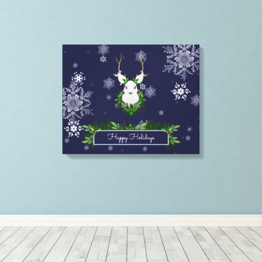 Toile Blue Reindeer Canvas Print (Insitu (Plancher de Bois))