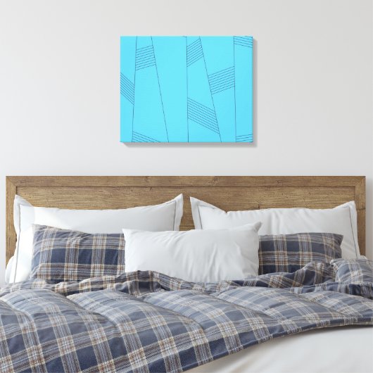 Toile Blue, simple, elegant, abstract line pattern (Insitu(Chambre))
