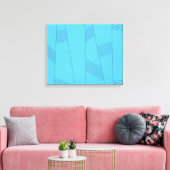 Toile Blue, simple, elegant, abstract line pattern (Insitu(Salon))