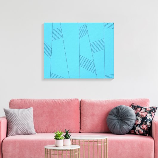 Toile Blue, simple, elegant, abstract line pattern (Insitu(Salon))