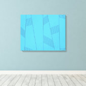 Toile Blue, simple, elegant, abstract line pattern (Insitu (Plancher de Bois))