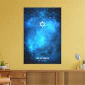Toile Blue Space Galaxy Bar Mitzvah Se connecter Tableau (Insitu(Salon))