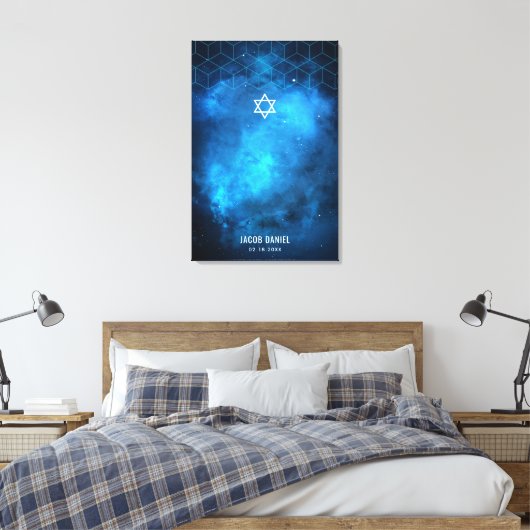 Toile Blue Space Galaxy Bar Mitzvah Se connecter Tableau (Insitu(Chambre))