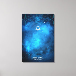 Toile Blue Space Galaxy Bar Mitzvah Se connecter Tableau
