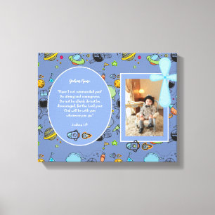 Toile Blue Space thème BAUTIZO PHOTO Bible Verse CADEAU